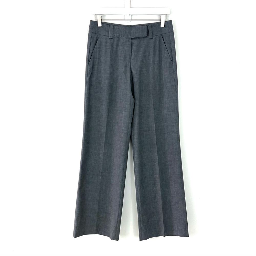 Rene Lezard Wide Leg Stretch Wool Trousers